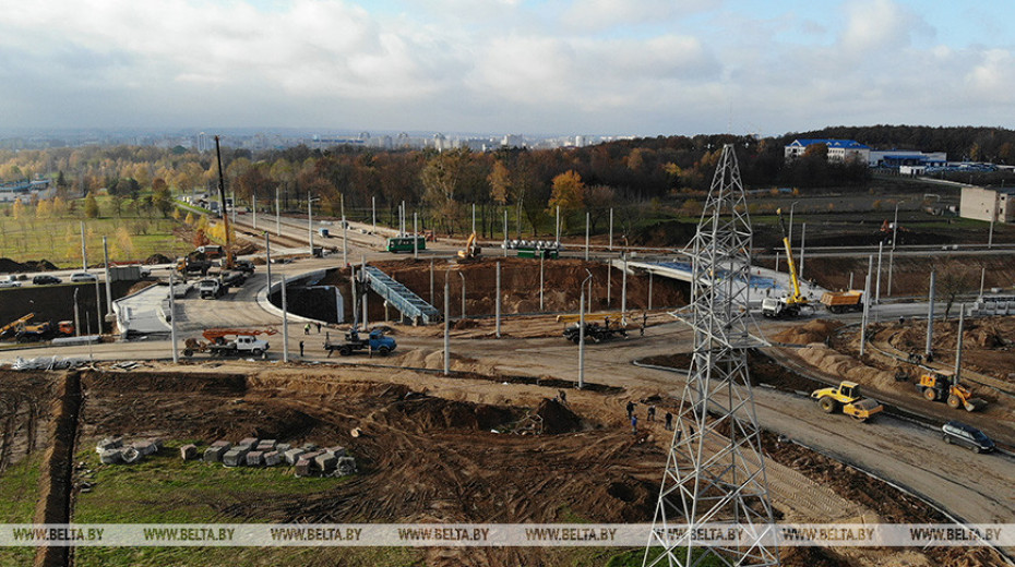 Construction of a two-level interchange and a new road in Grodno